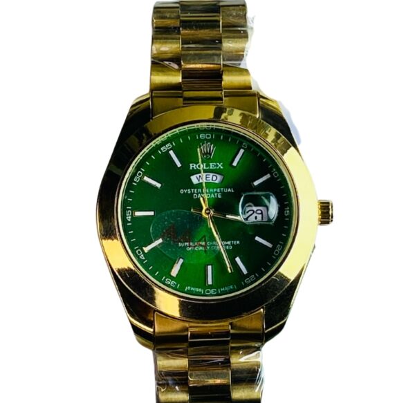 Rolex Golden Green Dial  Watch – Luxury Edition (Day-Date)