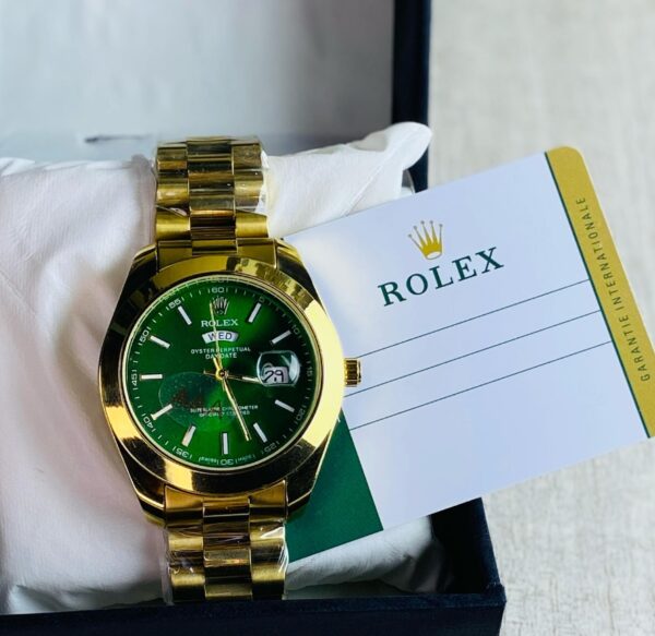 Rolex Golden Green Dial  Watch – Luxury Edition (Day-Date) - Image 2