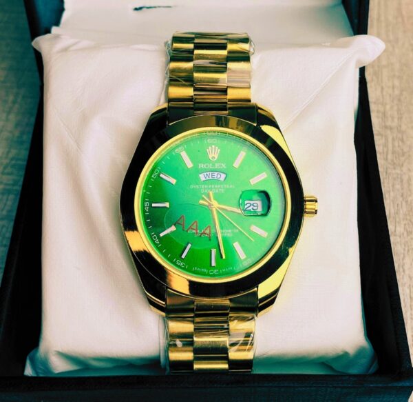 Rolex Golden Green Dial  Watch – Luxury Edition (Day-Date)